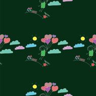 Vector seamless pattern Kids school and education N76