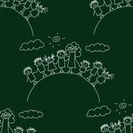 Vector seamless pattern Kids school and education N78