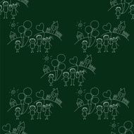 Vector seamless pattern Kids school and education N79