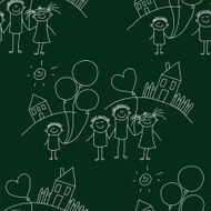 Vector seamless pattern Kids school and education N81