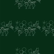Vector seamless pattern Kids school and education N82