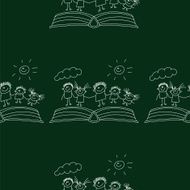 Vector seamless pattern Kids school and education N84