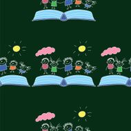Vector seamless pattern Kids school and education N89