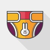 diaper flat icon with long shadow EPS 10 N11