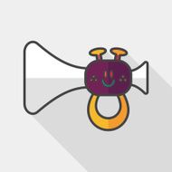 trumpet or horn toy flat icon with long shadow eps10 N6