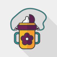 kid water bottle flat icon with long shadow EPS 10 N4