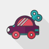 toy car flat icon with long shadow eps10 N12