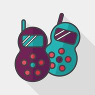 walkie flat icon with long shadow eps10 N5