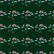 Vector seamless pattern Kids school and education N92