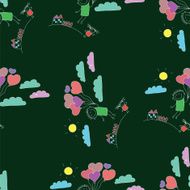 Vector seamless pattern Kids school and education N95