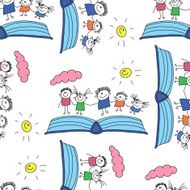 Vector seamless pattern Kids school and education N98