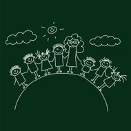 Vector seamless pattern Kids school and education N100