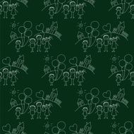 Vector seamless pattern Kids school and education N103