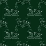Vector seamless pattern Kids school and education N109