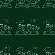 Vector seamless pattern Kids school and education N110
