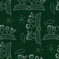 Vector seamless pattern Kids school and education N112