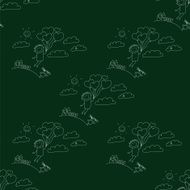 Vector seamless pattern Kids school and education N114
