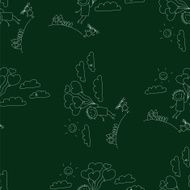 Vector seamless pattern Kids school and education N116