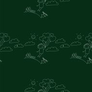 Vector seamless pattern Kids school and education N117