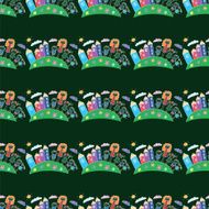 Vector seamless pattern Kids school and education N119