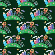 Vector seamless pattern Kids school and education N120