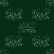 Vector seamless pattern Kids school and education N121