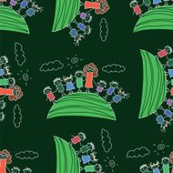 Vector seamless pattern Kids school and education N136