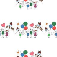Vector seamless pattern Kids school and education N140