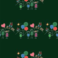 Vector seamless pattern Kids school and education N141