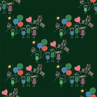 Vector seamless pattern Kids school and education N143