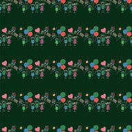 Vector seamless pattern Kids school and education N145