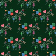 Vector seamless pattern Kids school and education N148