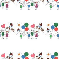 Vector seamless pattern Kids school and education N149