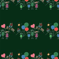 Vector seamless pattern Kids school and education N150