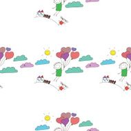Vector seamless pattern Kids school and education N159