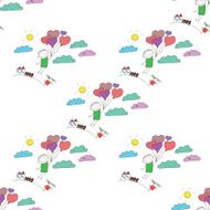 Vector seamless pattern Kids school and education N160