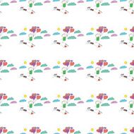 Vector seamless pattern Kids school and education N161