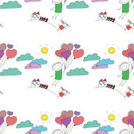 Vector seamless pattern Kids school and education N162