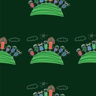 Vector seamless pattern Kids school and education N178