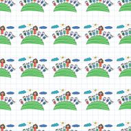 Vector seamless pattern Kids school and education N192
