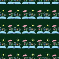Vector seamless pattern Kids school and education N198