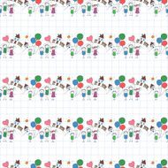 Vector seamless pattern Kids school and education N199