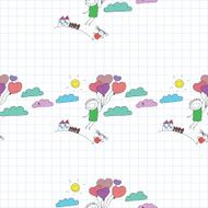Vector seamless pattern Kids school and education N214