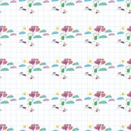 Vector seamless pattern Kids school and education N216