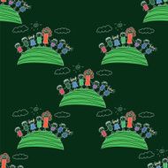 Vector seamless pattern Kids school and education N219
