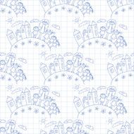 Vector seamless pattern Kids school and education N232