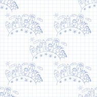 Vector seamless pattern Kids school and education N237