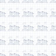 Vector seamless pattern Kids school and education N258