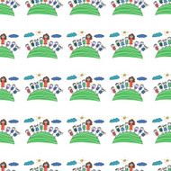 Vector seamless pattern Kids school and education N263