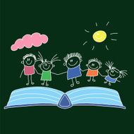 Vector seamless pattern Kids school and education N264